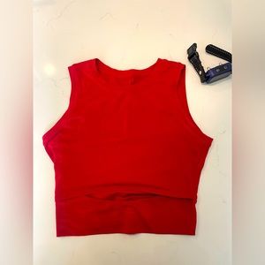 Red Lululemon Cutout Tank